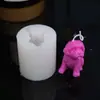 Nuevo Producto Veladora Perfumada Perro Osito Estéreo 3D Adorno de Yeso Molde de Silicona para Pastel de Fondant Chocolate