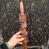 Suministros Taoístas Madera de Azufaifo Natural Tallado Integrado Placa Bagua Espada de Dragón Golpe de Rayo Madera de Azufaifo Sin Empalmes Pura Hecha a Mano Espada de Dragón Pan