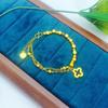 Pulseira Trevo de Quatro Folhas Didi para Mulheres Design de Nicho Moda Ouro Areia Laser Quadrado Pequeno Pulseira de Açúcar Pétala Prata Quebrada para Mulheres