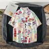 Ins Hong Kong Estilo Retro Camisa de Manga Curta Design Masculino Estilo Coreano Trendyy Casal Praia Camisa Trendyy Versátil Solta