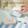 Caja de Jabón de Dibujos Animados Linda Estilo Nuevo 2025 Hogar Viaje Portátil Baño Ducha con Tapa Caja de Jabón con Drenaje