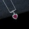 Collar de plata S925 con símbolo de infinito, corazón incrustado de diamantes y detalles de rubí, regalo romántico para mujeres, perfecto para la confesión del Día de San Valentín