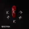 Nova Lz Personalizada 26 Letras Liga de Metal Joias Estilo Japonês Celebridade da Internet Prata Nail Art Cristais Strass