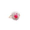 Plata 925 incrustada nuevo anillo de rubí rojo rojo paloma quemada nueva gema anillo pulsera color tesoro joyería generación cabello