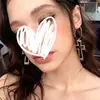 Pendientes de cruz retro europeos y americanos para mujer, largos y personalizados de metal recortado, de lujo, exagerados y accesibles.