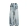 Yidao Vintage 26 Primavera Novo Estilo de Rua Americano Marca Tendência Nicho Design de Bolso Duplo Jeans Lavado Solto