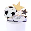 Decoración de Pastel Temática de Fútbol Adornos Copa del Mundo Equipo de Fútbol Jugando al Fútbol Figura Masculina Niño Mesa de Postre de Cumpleaños Decoración