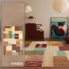Alfombra Retro Estilo Americano para el Hogar, Imitación Cachemir, Antideslizante y Resistente al Calor, Alfombrilla para Mesita de Noche de Dormitorio, Alfombra de Cobertura Completa para Estudio y Sala de Estar, Alfombra para Mesa de Café