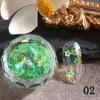 Cross-border New Korean Nail Art Sequins ins Bottled Hollow Flower Flash Verão Verde Cor DIY Nail Patch