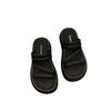 Sandalias para Ropa de Exterior de Mujer 2025 Verano Nuevo Estilo Celebridad de Internet para Noche Zapatillas Suela de Plataforma Playa Sandalias de Color Sólido