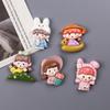 Bonita y brillante caricatura de animal de chica, crema de pegamento para bricolaje, funda de teléfono casera, pegatina para refrigerador, horquilla, accesorios de resina