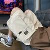 Bermuda Cargo Masculina de Verão Estilo Japonês com Bolsos Grandes, Etiqueta de Marca Moderna, Bermuda Cinco Pontos, Calça Casual Tamanho Grande para Uso ao Ar Livre