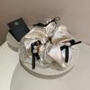 Elástico de Cetim com Borda de Renda Estilo Chanel Elegante para Meninas, Laço de Cabelo Versátil Doce e Suave para Rabos de Cavalo Altos