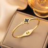 Pulseira de aço titânio de corpo inteiro sem cor estilo europeu e americano INS luxo leve extremamente simples madrepérola aço inoxidável pulseira joias