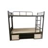 Nueva cama de hierro litera doble blanco y negro dormitorio de estudiantes cama de hierro litera doble cama de marco de hierro elegante y simple