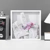 Marco de Fotos Fragmento de Tiempo Portatickets Caja de Almacenamiento para Boletos de Películas y Conciertos, Gran Adorno Colgante Blanco para Decoración de Pared, Recuerdo