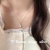 Corea del Sur Sentido del Diseño Nicho Cadena Clavicular Plata Esterlina S925 Letra B Oval Irregular Cóncavo Amor Llave Collar