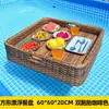 Bandeja Flutuante de Água para Celebridade da Internet em Bali Cesta Redonda de Rattan em Formato de Coração Pousada Hotel Villa Piscina Prato de Jantar