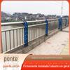 Ponte sobre rio paisagem cerca dois lados isolamento grade proteção calçada cerca estrada luz aço inoxidável cerca
