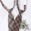 Corbata Pequeña Jk Estilo Universitario Femenino Cuadros Perezoso Uniforme Japonés Estilo Harajuku Camisa Corbata de Lazo Ins Tendencia para Estudiantes Hombres y Mujeres