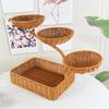 Prateleira de armazenamento para chá da tarde, lanches domésticos, doces, imitação de vime, cesta de armazenamento, sala de estar, cesta de frutas criativa multicamadas