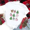 Camiseta Rosa Latte Navidad Feliz Navidad Mujer de Navidad