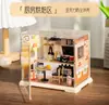 Casa Miniatura DIY Escena de Ensamblaje Decoración Modelo de Edificio de Café Juguete 3D Tienda de Conveniencia Juguete de Niña