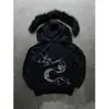 Sudadera con capucha y cremallera de manga larga Y2K con estampado Punk Dark Street Style Hip-Hop Ins