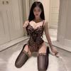Conjunto Atrevido de Body con Estampado de Leopardo y Abertura en la Entrepierna, Diseño Tentador 7014
