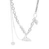 Collar Explosivo Reflectante de Acero de Titanio Perlado Caliente para Perro Borla Collar Asimétrico para Mujeres Estilo Lujo Ligero