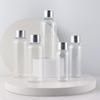 Frasco de loção de tampa de alumínio toner essência loção corporal frasco de embalagem de cosméticos 100ml transparente frasco de orvalho puro