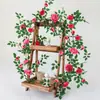 Enredadera artificial de rosa té, guirnalda de flores de rosa, enredadera de flores artificiales, colgante de pared, flor de plástico, decoración de techo, cubierta de tubería de agua de aire acondicionado, parasol