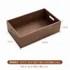 Caja de almacenamiento de escritorio sólida de madera de nogal personalizada, caja organizadora con compartimentos de madera, bandeja de almacenamiento para cosméticos y artículos varios del hogar