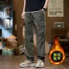 Pantalones de Trabajo de Marca de Moda Americana para Hombre, Holgados Rectos, Primavera y Otoño, Pantalones de Paracaidista, Otoño/Invierno 2024, Forrados de Felpa, Pantalones Deportivos Casuales