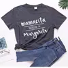 Mamacita necesita una camiseta de manga corta margaic para mujer, holgada, 2023, cuello redondo