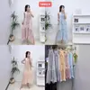 Vestido Longo Rosa Doce de Alta Qualidade com Amarração no Pescoço para Mulheres, Novo Estilo Francês Solto Estilo Férias Verão 2026