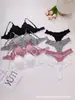 Conjunto de lingerie feminina europeu e americano transfronteiriço plus size, confortável e respirável, com calcinha de cintura baixa franzida e sutiã sexy com fecho frontal