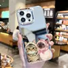 Funda de Teléfono Divertida de Gato Más Vendida en Comercio Exterior para Apple 17, Funda Transparente con Espejo Galvanizado para iPhone 14, Espejo de Maquillaje para Niñas