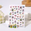 Manicura de rosa pegatina de uñas japonesa linda pegatina de uñas de mariposa flor calcomanías de uñas de dopamina
