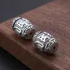 Atacado de fábrica joias de prata de lei S925 pulseira de prata tailandesa retrô acessórios diy seis palavras palavras verdadeiras contas cilíndricas contas