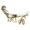 Silla para Descanso de Almuerzo Silla Plegable Cama Plegable Silla Luna Ajustable en Tres Velocidades Silla de Oficina Reclinable para Siesta Silla de Salón Portátil