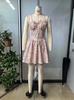 Saia Ruffle Floral Pequena Vestido Estilo Ballet Cruzada Nova Saia de Suspensório Emagrecedora