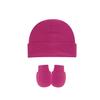Comercio Exterior Más Vendido Gorro de Punto Acanalado de Color Sólido para Bebé con Dobladillo Gorro de Poner Juego de Manoplas Anti-Rayaduras Gorro Lindo para Bebé Recién Nacido