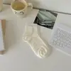 Meias brancas para meninas, meias curtas, verão, finas, de trama aberta, anti-odor, absorventes de suor, estilo miu, estilo ballet, calcanhar antiderrapante, na altura da panturrilha, meias de algodão