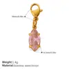 Europeo y Americano Nicho Lujo Ligero Zircón de Color Colgante con Cierre de Langosta Desmontable Acero Inoxidable DIY Cadena para Bolsos Accesorios de Pulsera