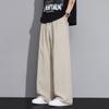 Pantalones Finos de Verano para Hombre, Pantalones Rectos de Lino Sintético para Hombre, Pantalones Casuales Sueltos de Seda Helada, Pantalones Largos, Pantalones Deportivos para Hombre