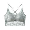 Chaleco de mantenimiento de seda morera con encaje francés para mujer, sexy, cruzado, belleza, espalda fija, copa cómoda, transpirable, top de tubo envuelto en el pecho