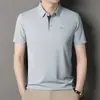 Camisa polo transpirable de manga corta para hombre, con efecto refrescante, cuello, logo de letras termosellado, disponible en varios colores y en stock para uso business casual