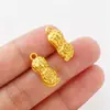 Dorado Antiguo Tridimensional Sólido Forma de Cacahuete Nuevo Estilo Chino Creativo Hecho a Mano DIY Nicho Pulsera Collar Accesorios de Joyería Colgante