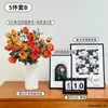 Rosas simuladas de alta gama con borde quemado, flores artificiales, ramos de flores secas, decoraciones para sala de estar, decoraciones de mesa para sala de estar, flores de cerámica